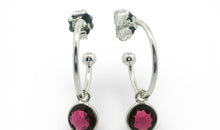 15 mm Creolen mit Granat Charms