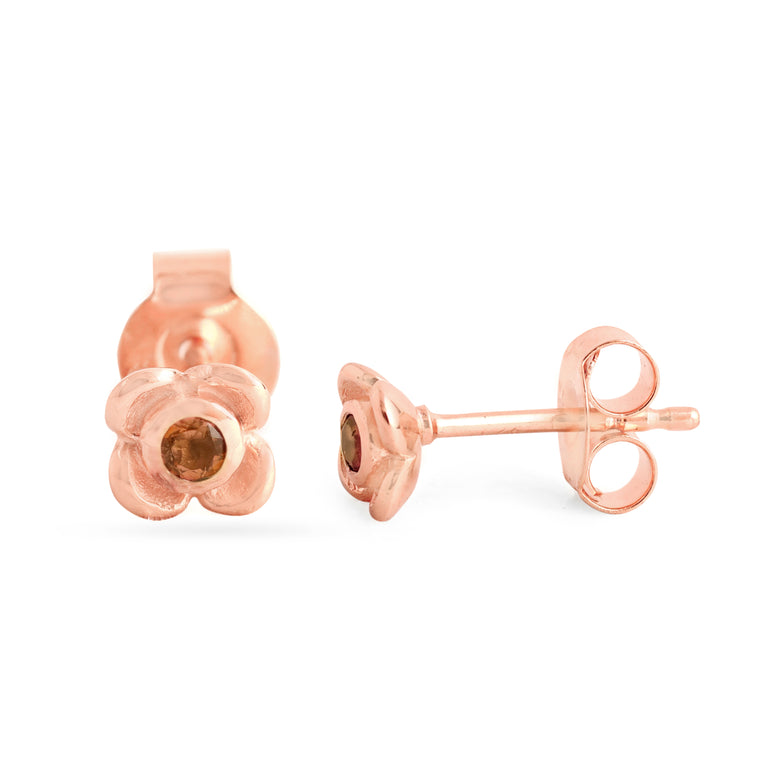 Ohrtsecker FLOWERS MINI mit Rosaturmalin