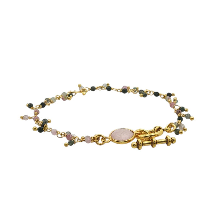 Multiturmalin und Rosenquarz Armband