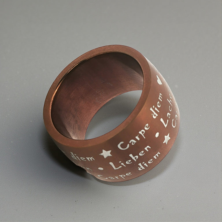 CARPE DIEM  Edelstahl Ring Grösse 56