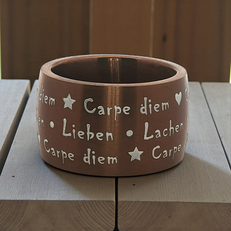 CARPE DIEM  Edelstahl Ring Grösse 56