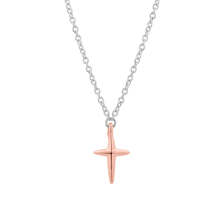 Bicolor Halskette LITTLE CROSS