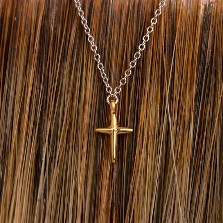 Bicolor Halskette LITTLE CROSS