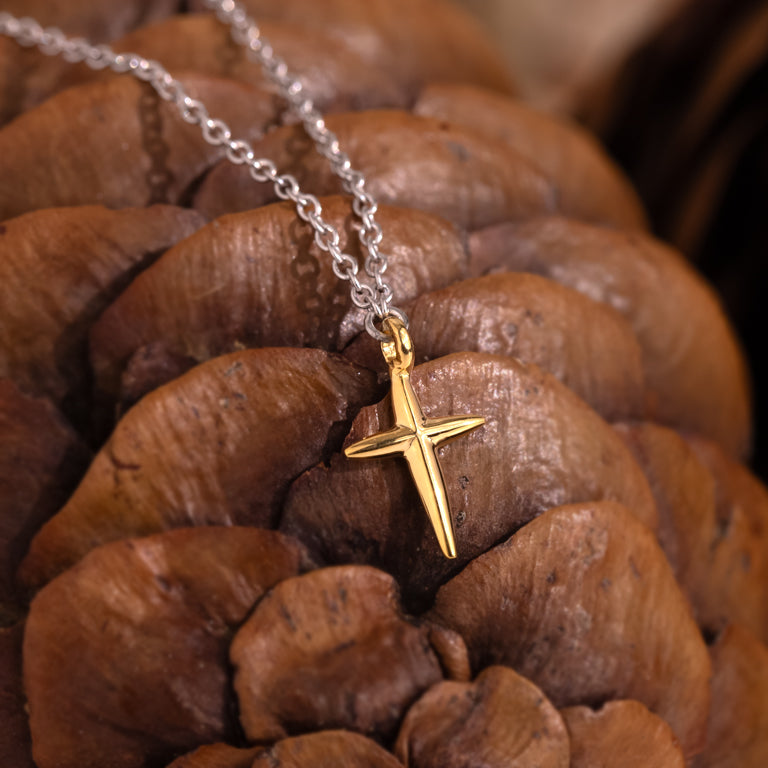 Bicolor Halskette LITTLE CROSS
