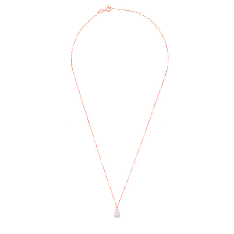 Halskette LEONIE Rosenquarz 5X8mm