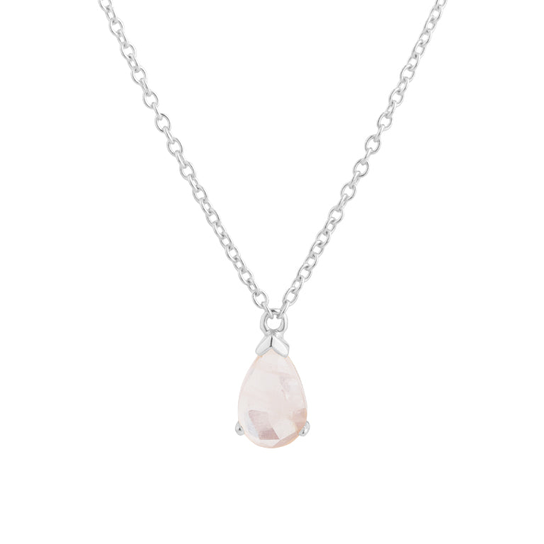 Halskette LEONIE Rosenquarz 5X8mm