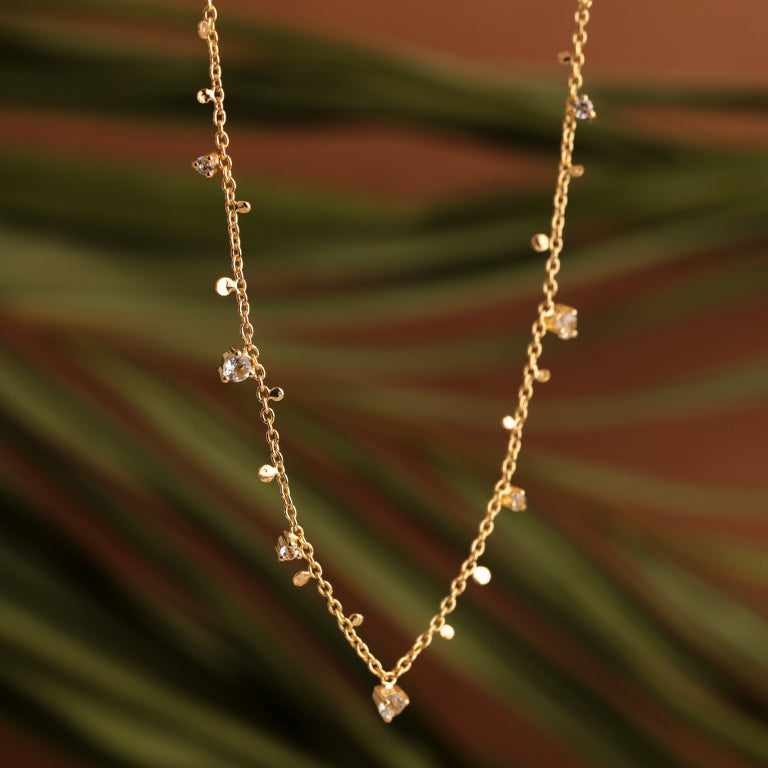 Halskette DOREEN mit Topas 18k Gold