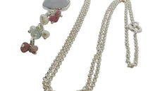 Chalzedon Halskette mit Turmalin &amp; Perlen Charm