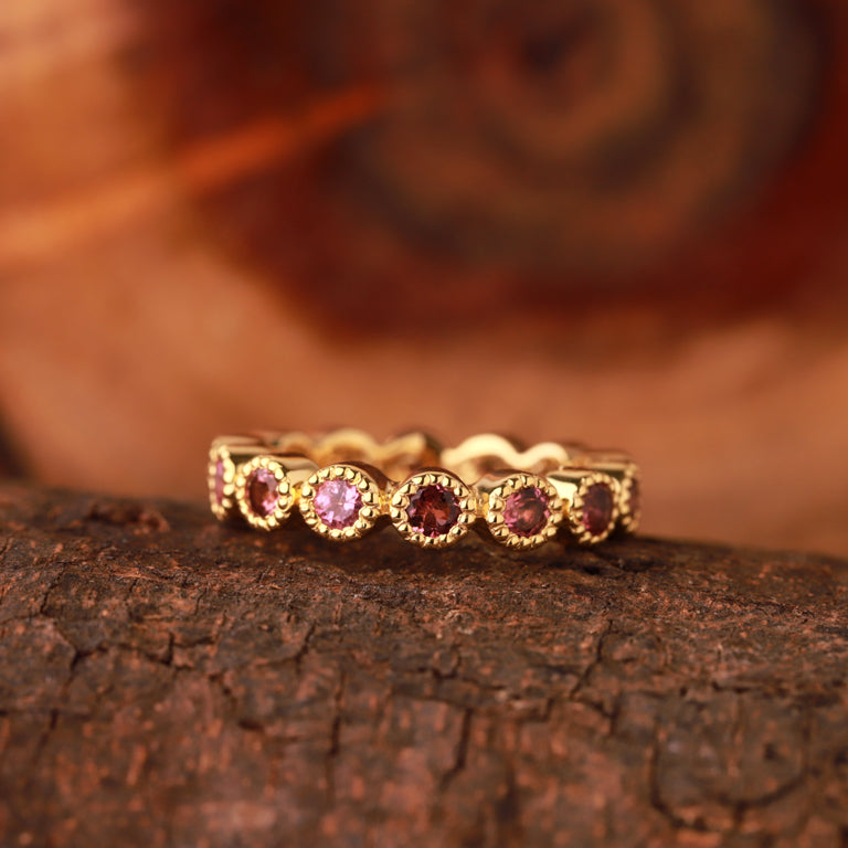 Ring HARRIET mit Rosaturmalin 3mm