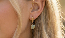 Creolen Bubble 14mm mit Prehnit
