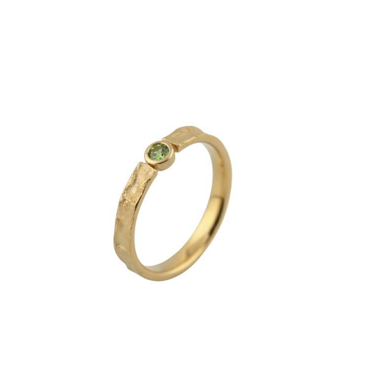 Keenan Green Tourmaline Ring | Bezel Set Gold Ring