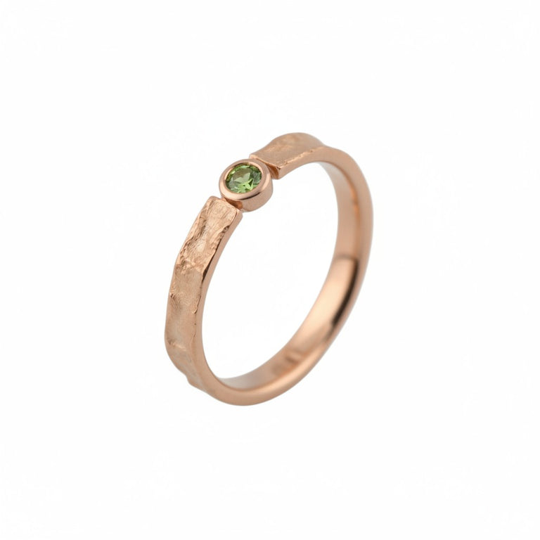 Keenan Green Tourmaline Ring | Bezel Set Gold Ring