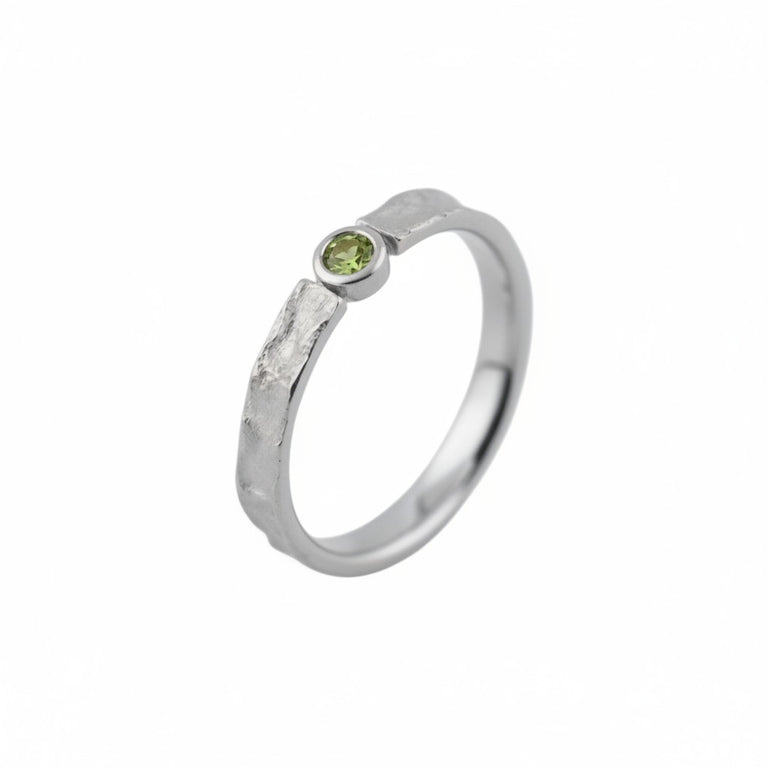 Keenan Green Tourmaline Ring | Bezel Set Gold Ring
