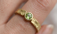 Keenan Green Tourmaline Ring | Bezel Set Gold Ring