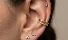 Titan G23 Piercing mit 3 Zirkonia 2 mm – 1.0 mm / 8 mm