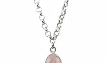 Silberkette mit Rosenquarz-Anhänger