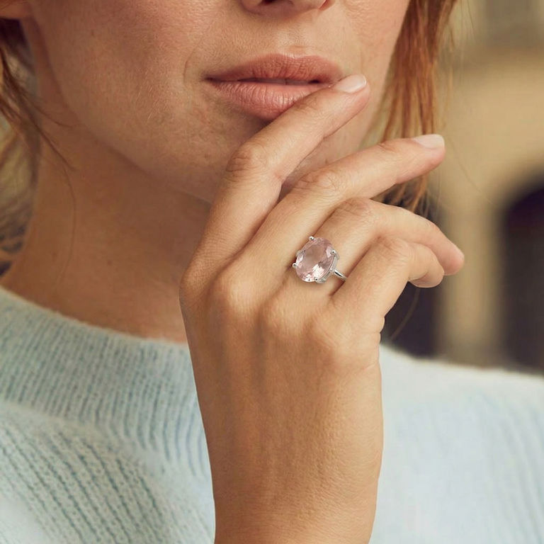 Ring LAURENCE mit Rosenquarz