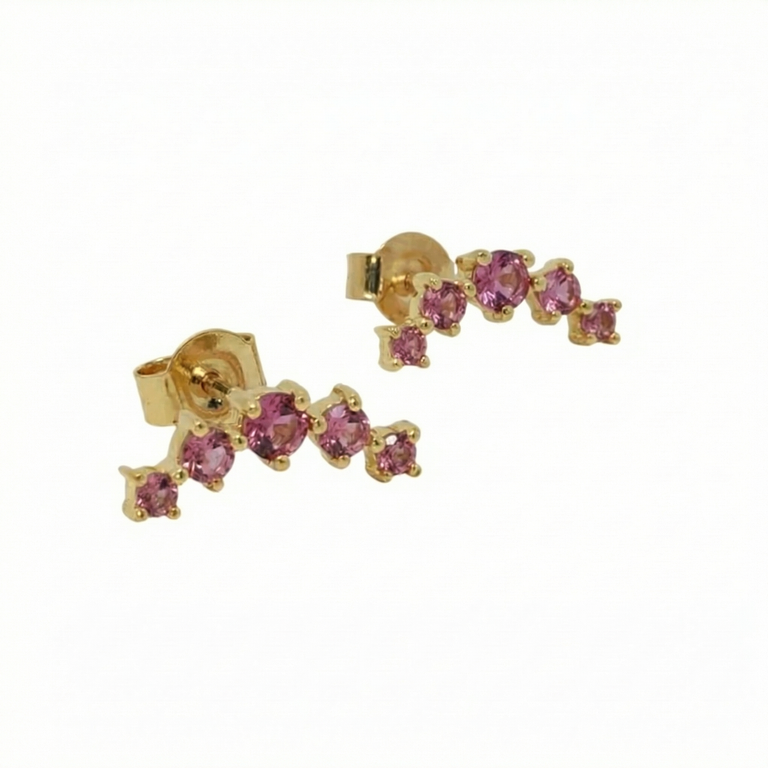 Ohrstecker FATIMA – Rosaturmalin