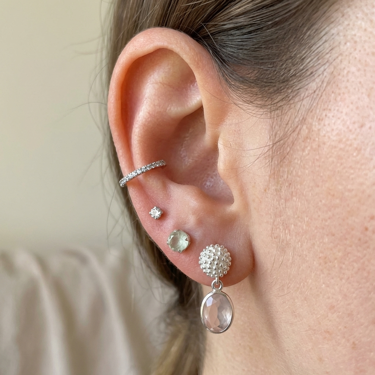 Ohrstecker Dottera mit Rosenquarz
