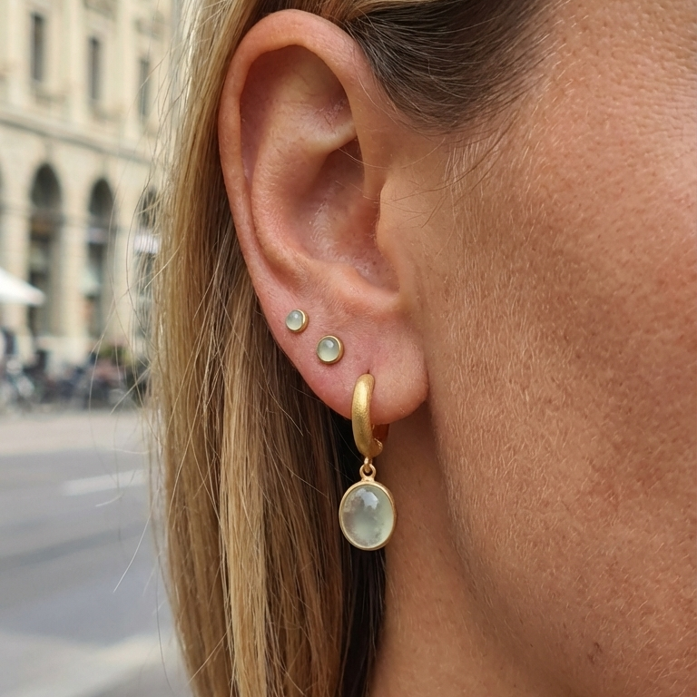Creolen KAYLA 14 mm mit Prehnite