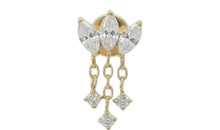 Titan G23 Piercing mit Navette Zirkonia &amp; beweglichem Charm