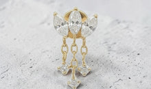 Titan G23 Piercing mit Navette Zirkonia &amp; beweglichem Charm