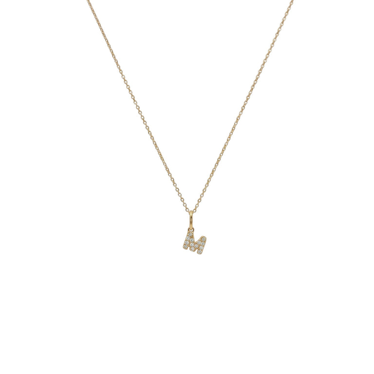 Mikro Buchstaben Anhängerkette mit Diamanten