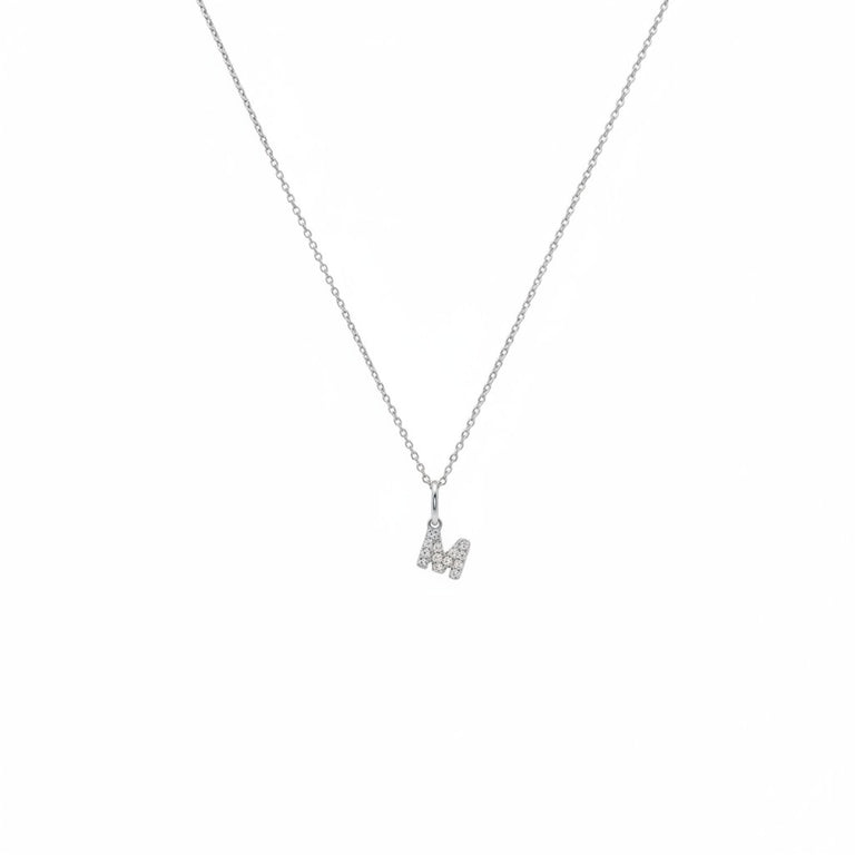 Mikro Buchstaben Anhängerkette mit Diamanten