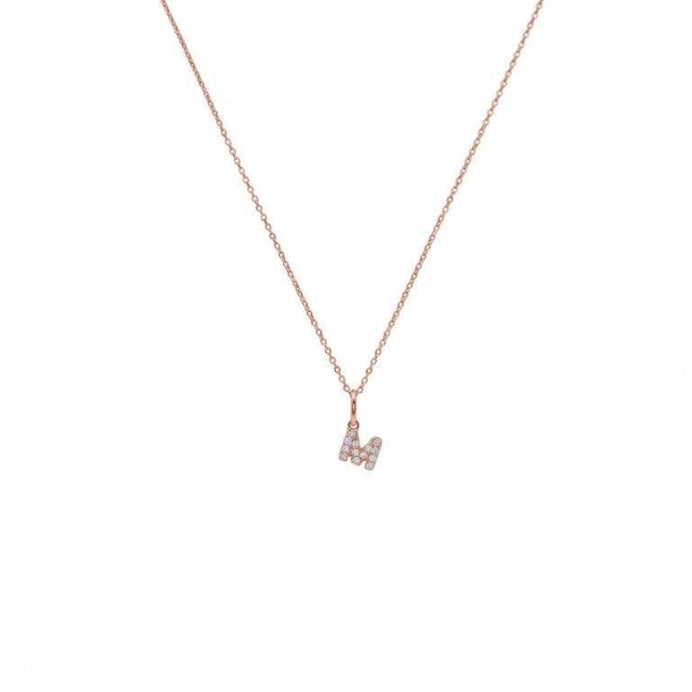 Mikro Buchstaben Anhängerkette mit Diamanten