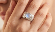 Unikate Ring NADINE – 925 Sterling Silber, Mondstein