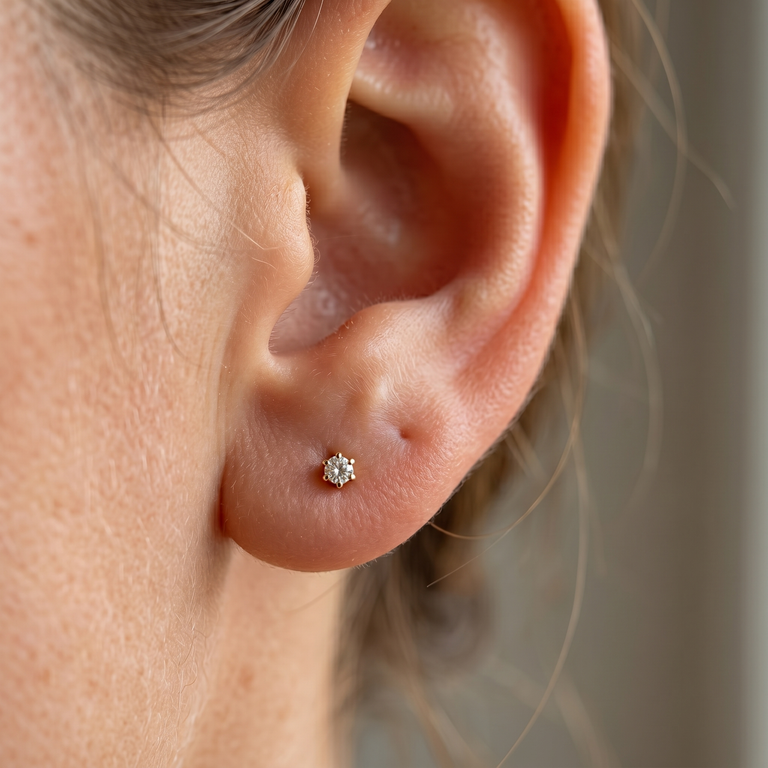 Ohrstecker BRIANA mit Diamant Full Cut 2.5 mm 18 K Gelbgold