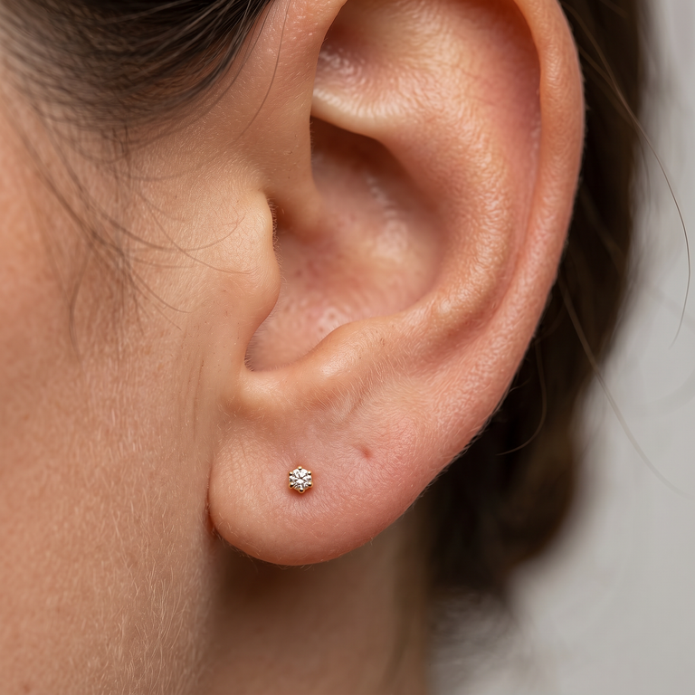 Ohrstecker BRIANA mit Diamant Full Cut 2.5 mm 18 K Gelbgold
