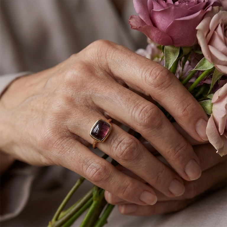 Ring LIVIA rosa Turmalin