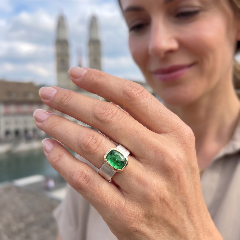 Ring ELTON 6×8 Grüner Turmalin