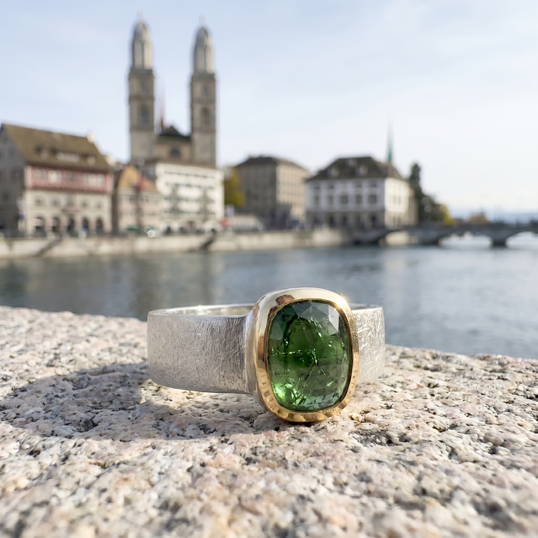 Ring ELTON 6×8 Grüner Turmalin