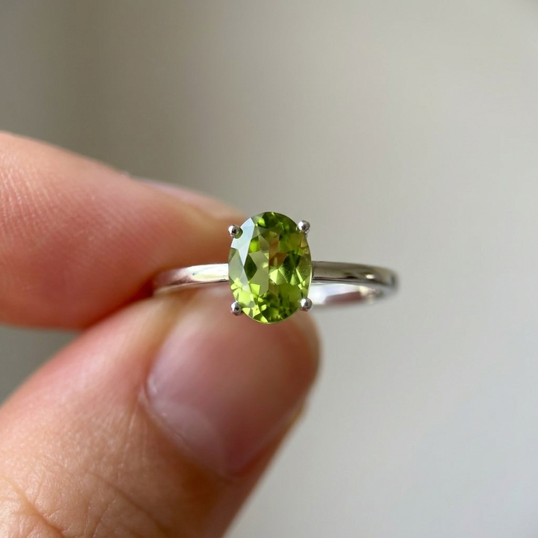 Ring FLORINEA mit Peridote 6X8 mm