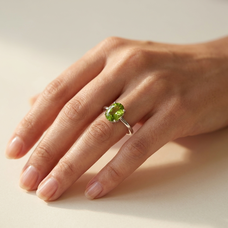 Ring FLORINEA mit Peridote 6X8 mm