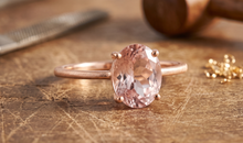 Ring FLORINEA mit Rosenquarz 6X8 mm