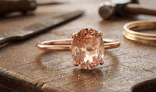Ring FLORINEA mit Rosenquarz 6X8 mm