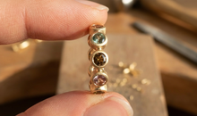 Ring Estia 4 mm Turmaline und Rauchquarz