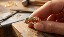 Ring Estia 4 mm Turmaline und Rauchquarz