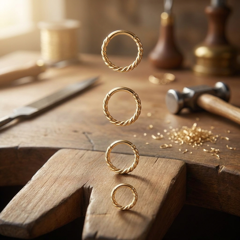 Segment Ring BASIC TWIST 1.1mm 18k Gold