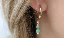 Creolen 16 mm Edelstahl mit Chrysoprase Charms SALE