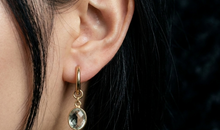 Creolen 16 mm Edelstahl mit Prasiolithe Charms SALE