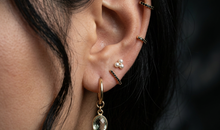 Creolen 16 mm Edelstahl mit Prasiolithe Charms SALE