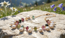 Gliederkette mit kleinen Multiturmalinen und ovalen Perlen