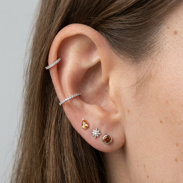 Ohrstecker DROPS Citrin 3 X 5 mm