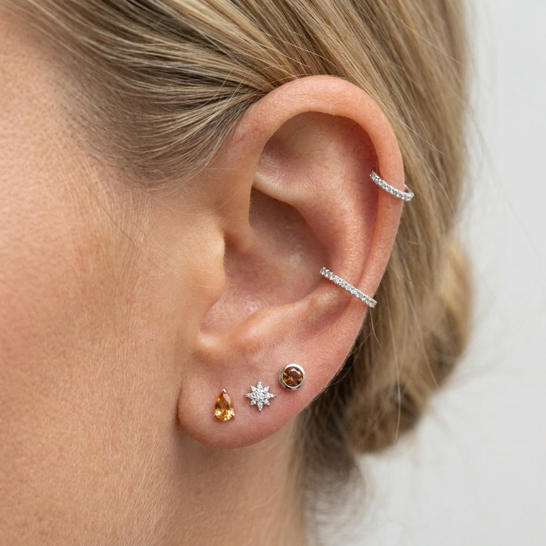 Ohrstecker DROPS Citrin 3 X 5 mm