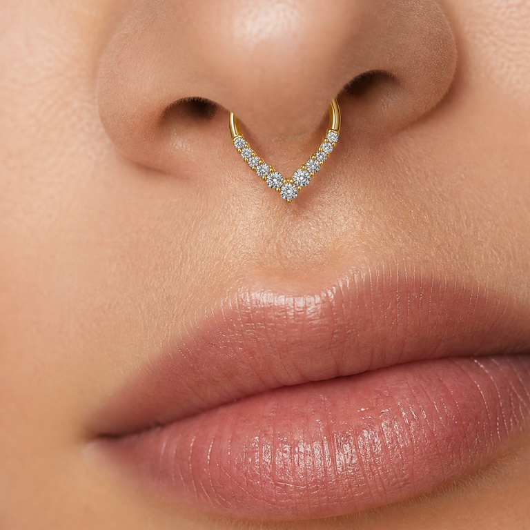 Titan G23 Septum Clicker mit Zirkonia – 1.2 mm / 10 mm
