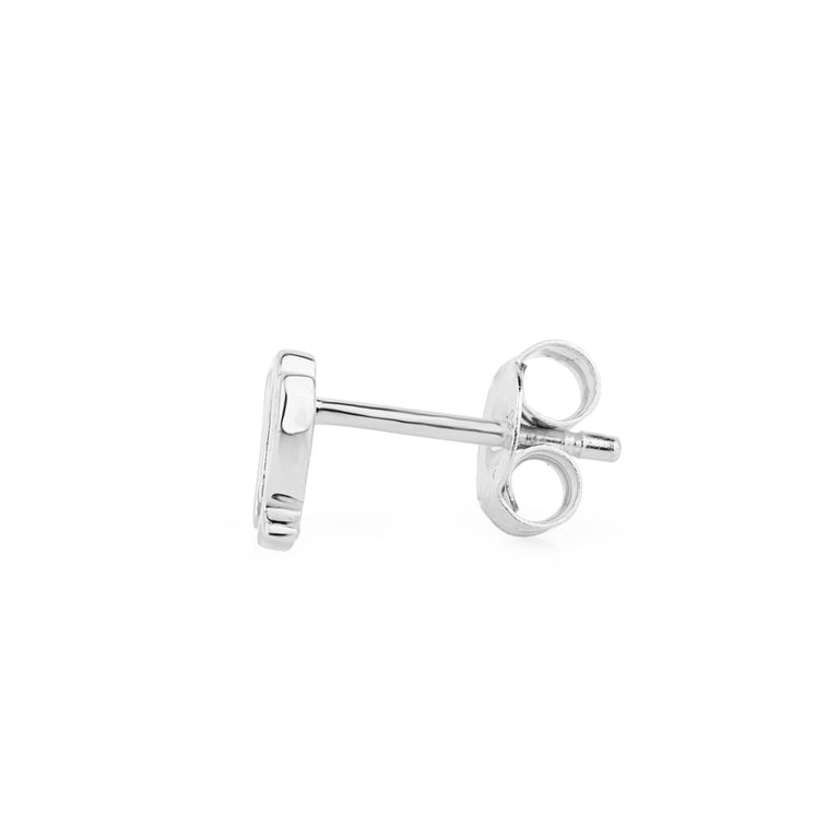 Einzelner Ohrstecker – Jungfrau Symbol aus 925er Sterling Silber, 5 mm
